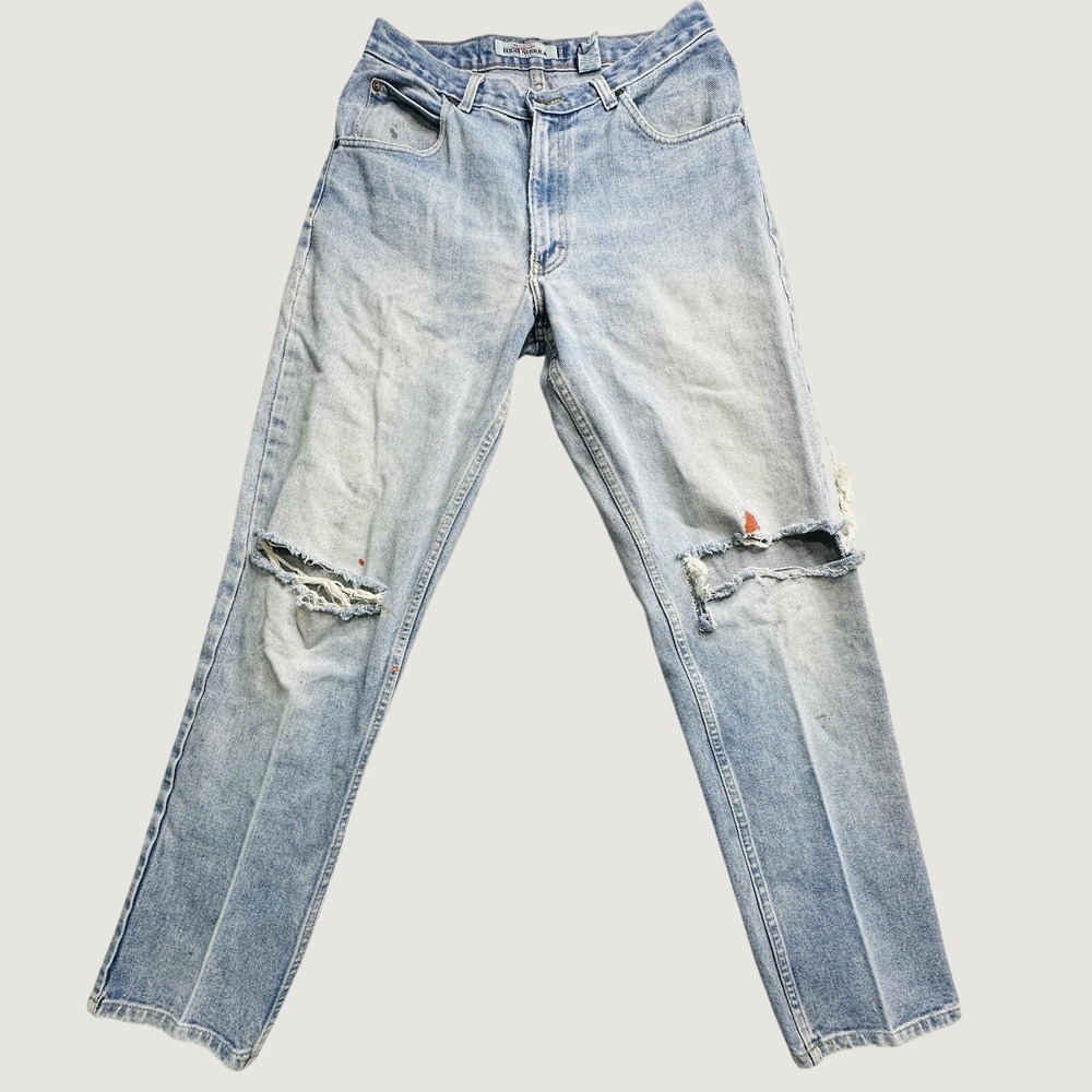 Vintage High Sierra Jeans Mens 32x32 Light Wash Relaxed Fit Distressed Denim